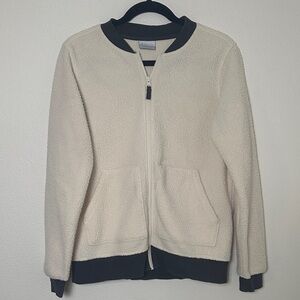 Women’s Columbia Cream Zip-Up Fleece Jacket. Size M